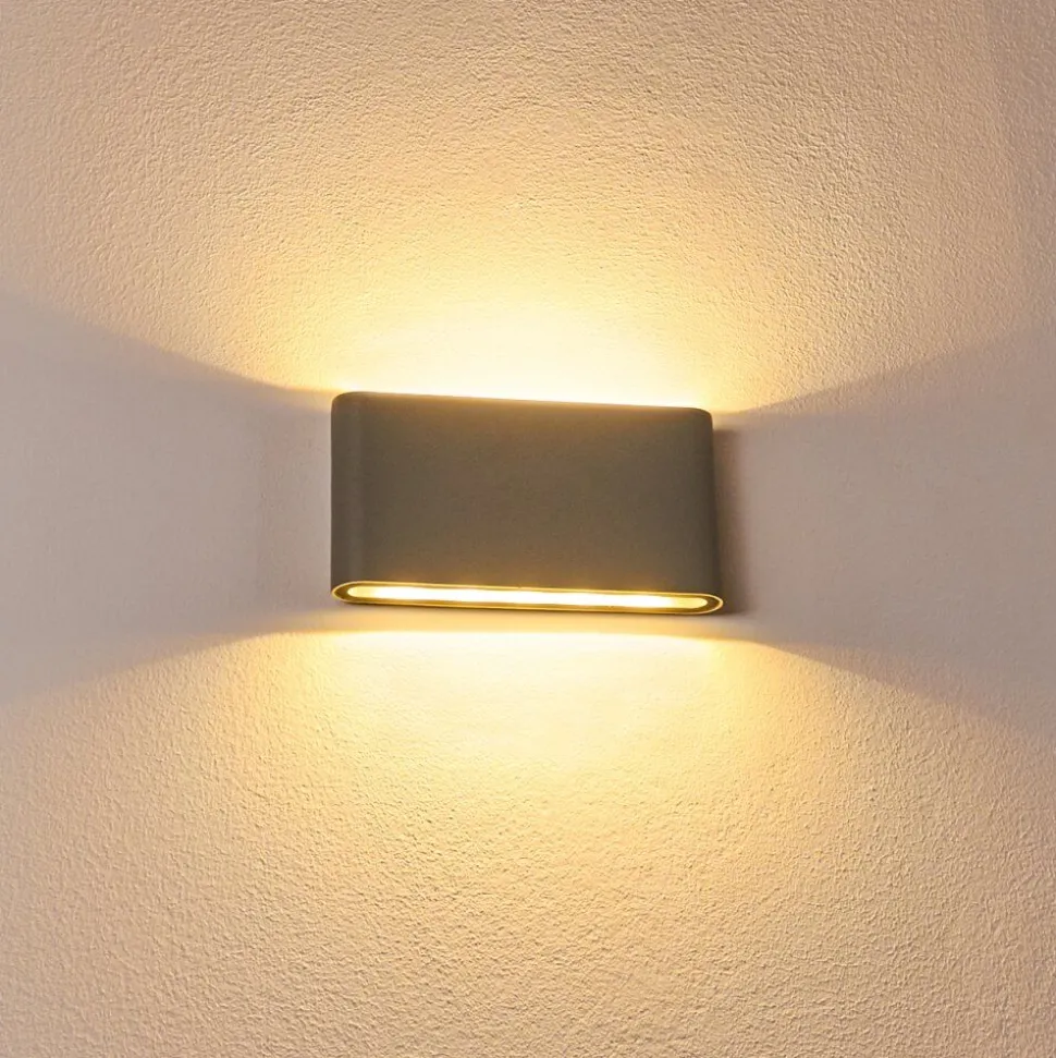 Applique Murale D'Exterieur Tinglev Led Gris, 2 Lumieres