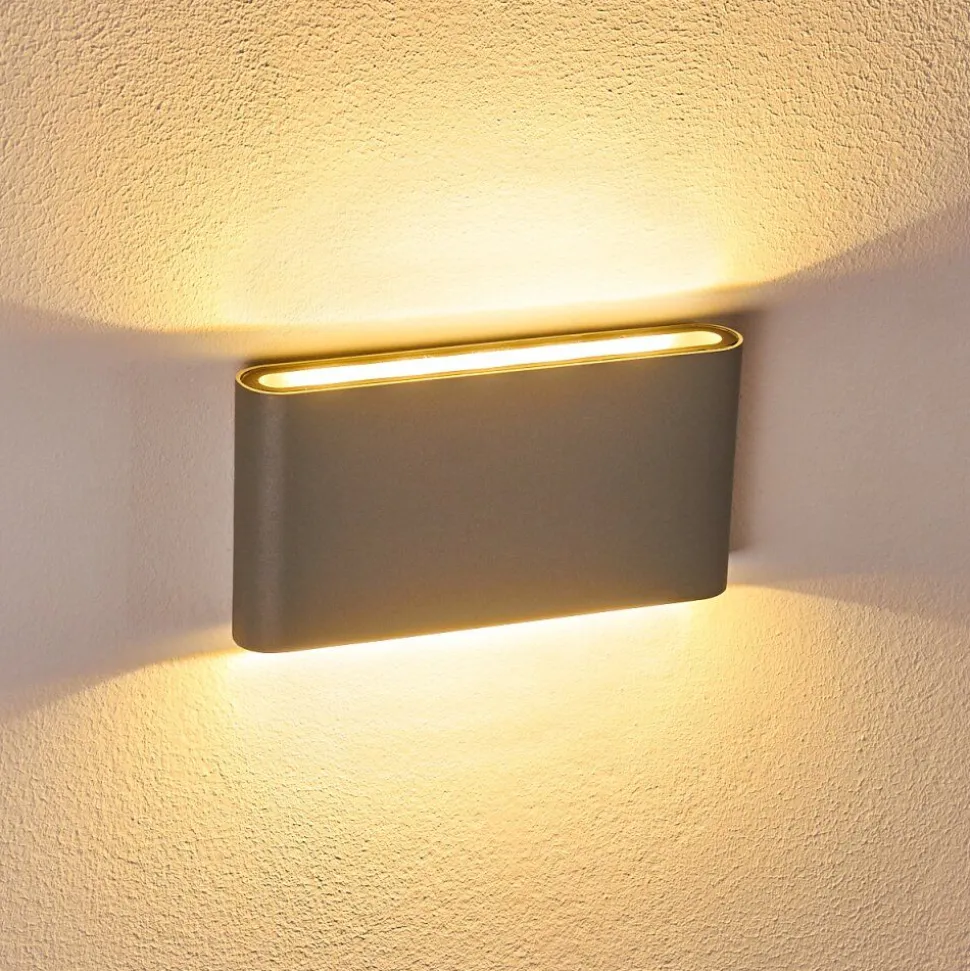Applique Murale D'Exterieur Tinglev Led Gris, 2 Lumieres