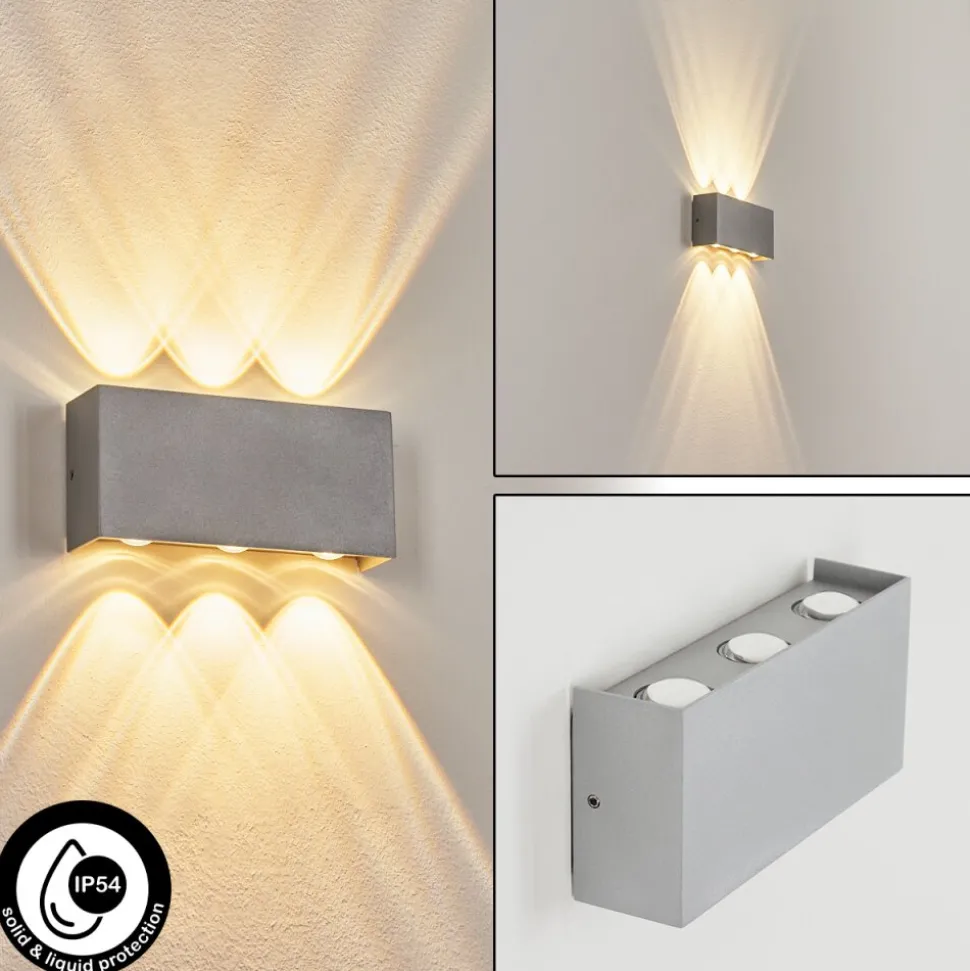 Applique Murale D'Exterieur Morenos Led Argente, Blanc, 6 Lumieres