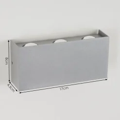 Applique Murale D'Exterieur Morenos Led Argente, Blanc, 6 Lumieres
