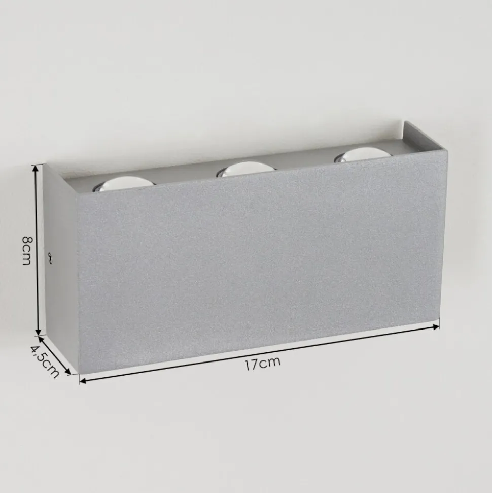 Applique Murale D'Exterieur Morenos Led Argente, Blanc, 6 Lumieres