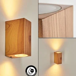 Applique Murale D'Exterieur Skaabu Couleur Bois, 2 Lumieres