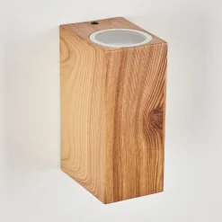 Applique Murale D'Exterieur Skaabu Couleur Bois, 2 Lumieres