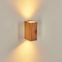 Applique Murale D'Exterieur Skaabu Couleur Bois, 2 Lumieres