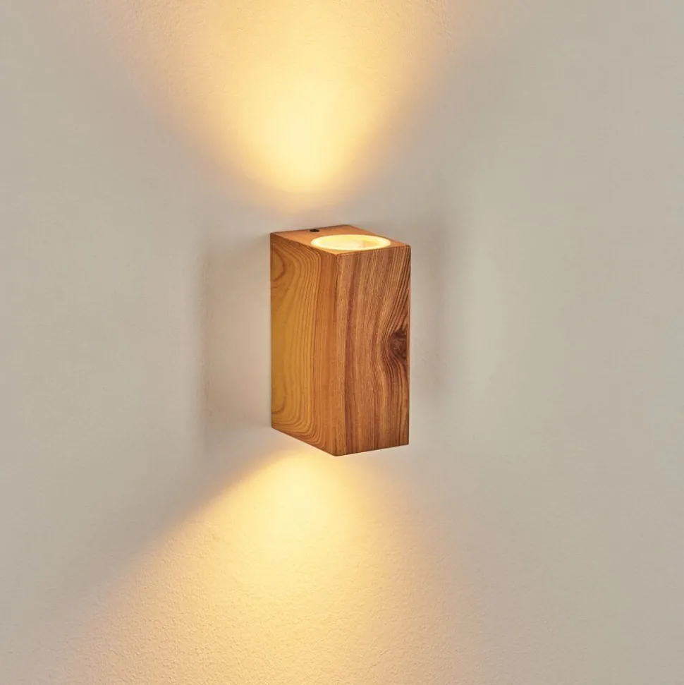 Applique Murale D'Exterieur Skaabu Couleur Bois, 2 Lumieres