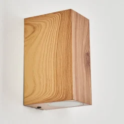 Applique Murale D'Exterieur Skaabu Couleur Bois, 2 Lumieres