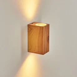 Applique Murale D'Exterieur Skaabu Couleur Bois, 2 Lumieres