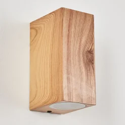 Applique Murale D'Exterieur Skaabu Couleur Bois, 2 Lumieres
