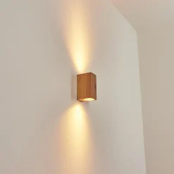 Applique Murale D'Exterieur Skaabu Couleur Bois, 2 Lumieres