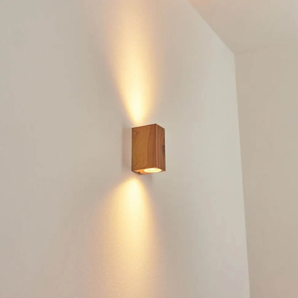 Applique Murale D'Exterieur Skaabu Couleur Bois, 2 Lumieres