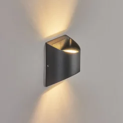 Applique Murale D'Exterieur Suriyaco Led Noir, 2 Lumieres