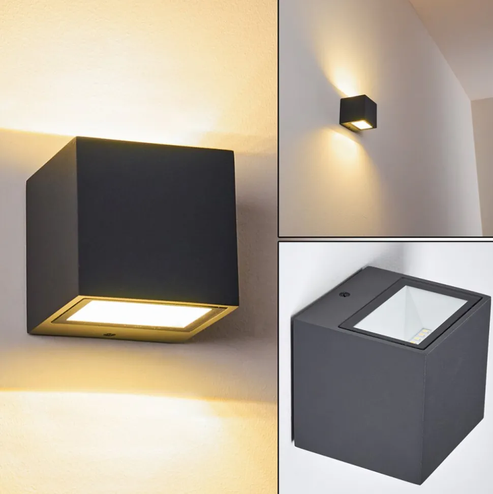 Applique Murale D'Exterieur Spidern Led Anthracite, 1 Lumiere