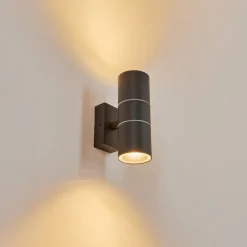 Applique Murale D'Exterieur Simola Anthracite, 2 Lumieres