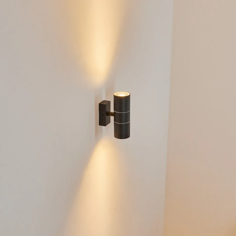 Applique Murale D'Exterieur Simola Anthracite, 2 Lumieres