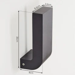 Applique Murale D'Exterieurkirkhall Led Noir, 1 Lumiere