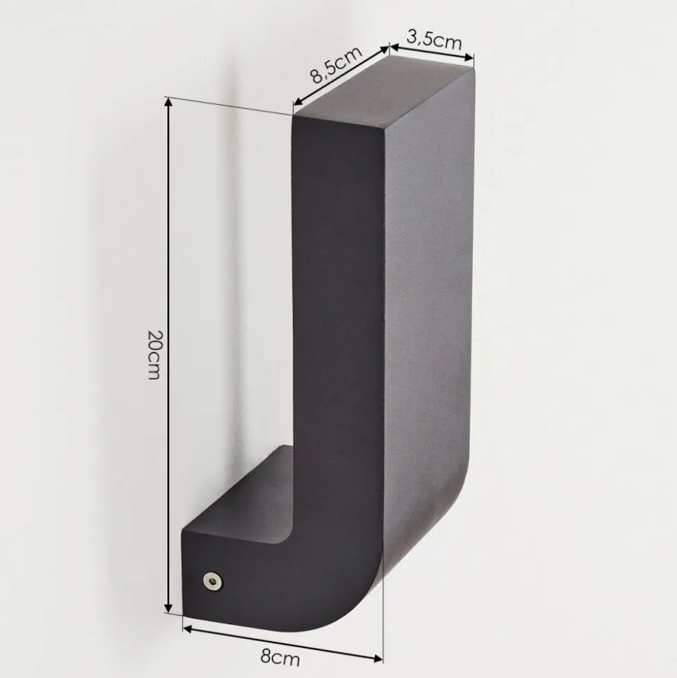 Applique Murale D'Exterieurkirkhall Led Noir, 1 Lumiere