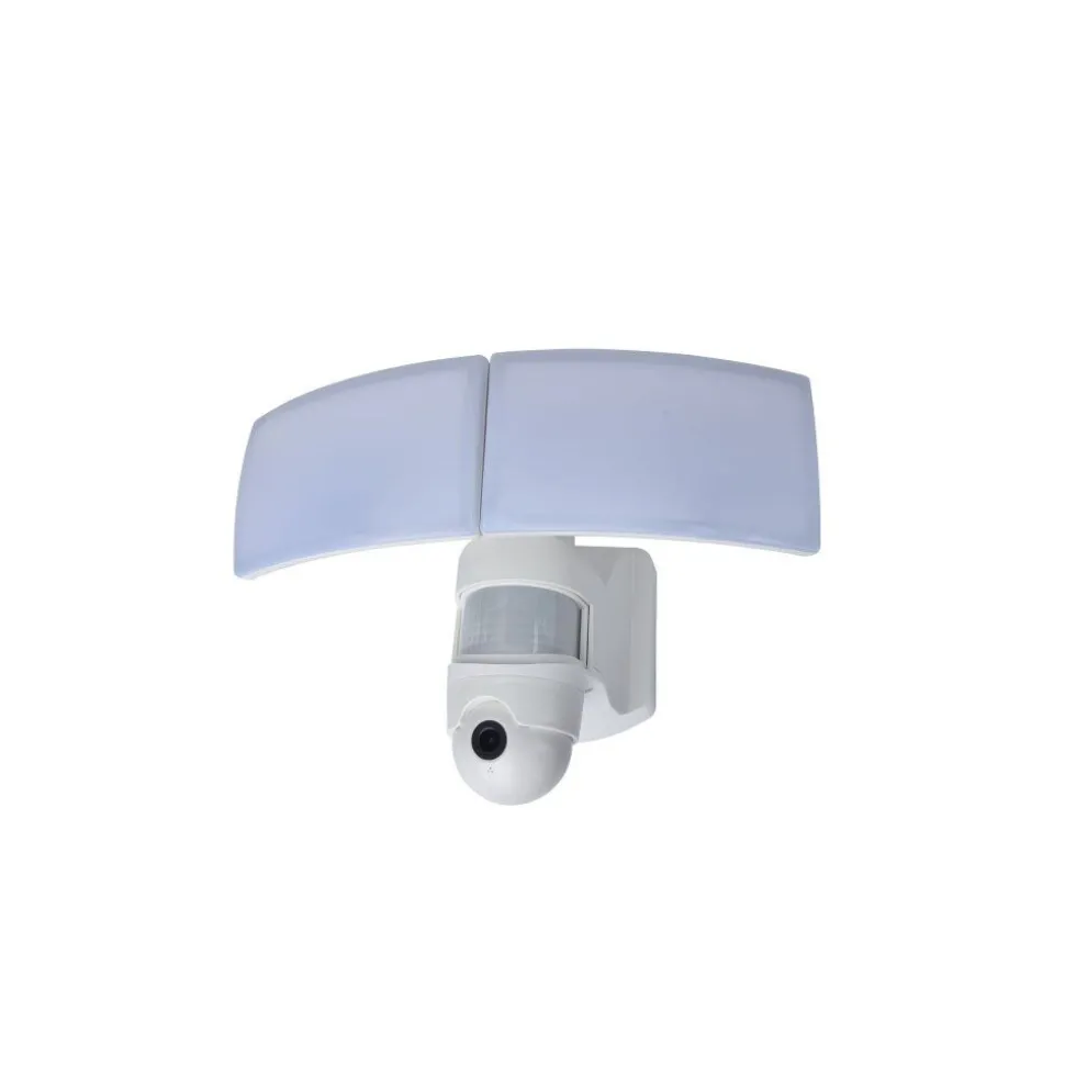 Applique Murale D'Exterieur Lutec Libra Led Blanc, 1 Lumiere, Detecteur De Mouvement