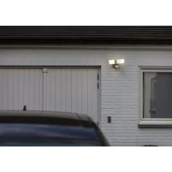 Applique Murale D'Exterieur Lutec Libra Led Blanc, 1 Lumiere, Detecteur De Mouvement