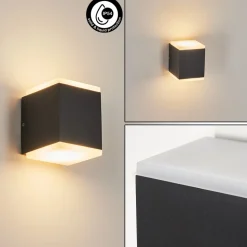 Applique Murale D'Exterieuroatlands Led Anthracite, 2 Lumieres