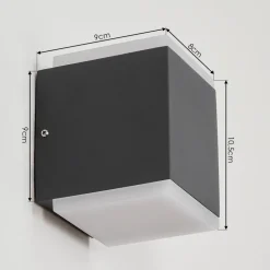 Applique Murale D'Exterieuroatlands Led Anthracite, 2 Lumieres