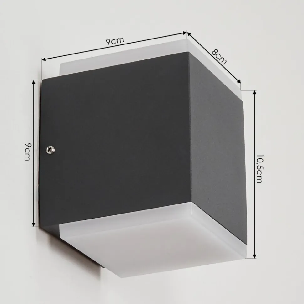 Applique Murale D'Exterieuroatlands Led Anthracite, 2 Lumieres