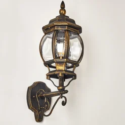 Applique Murale D'Exterieur Lentua Brun Dore, 1 Lumiere