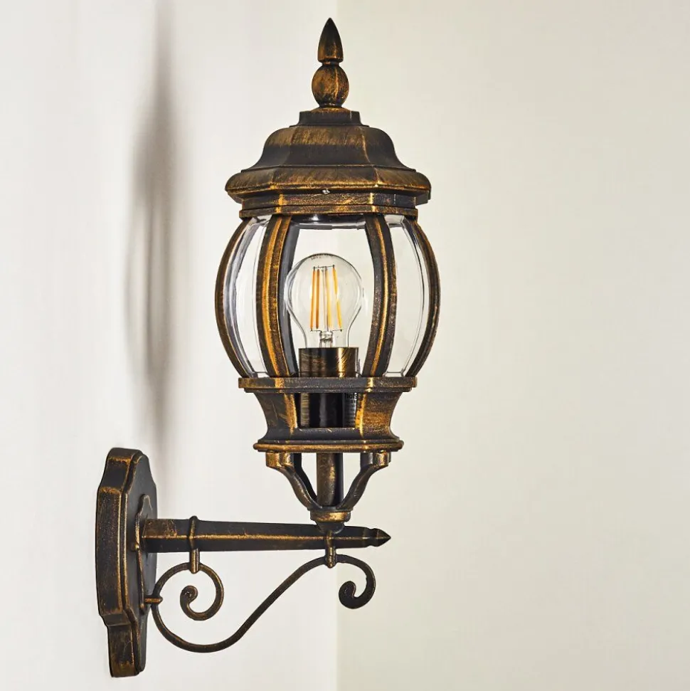 Applique Murale D'Exterieur Lentua Brun Dore, 1 Lumiere