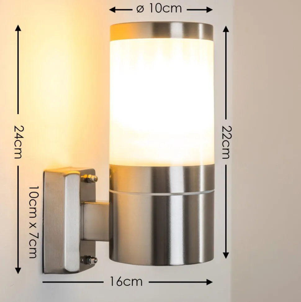 Applique Murale D'Exterieur Tolsona Acier Inoxydable, 1 Lumiere