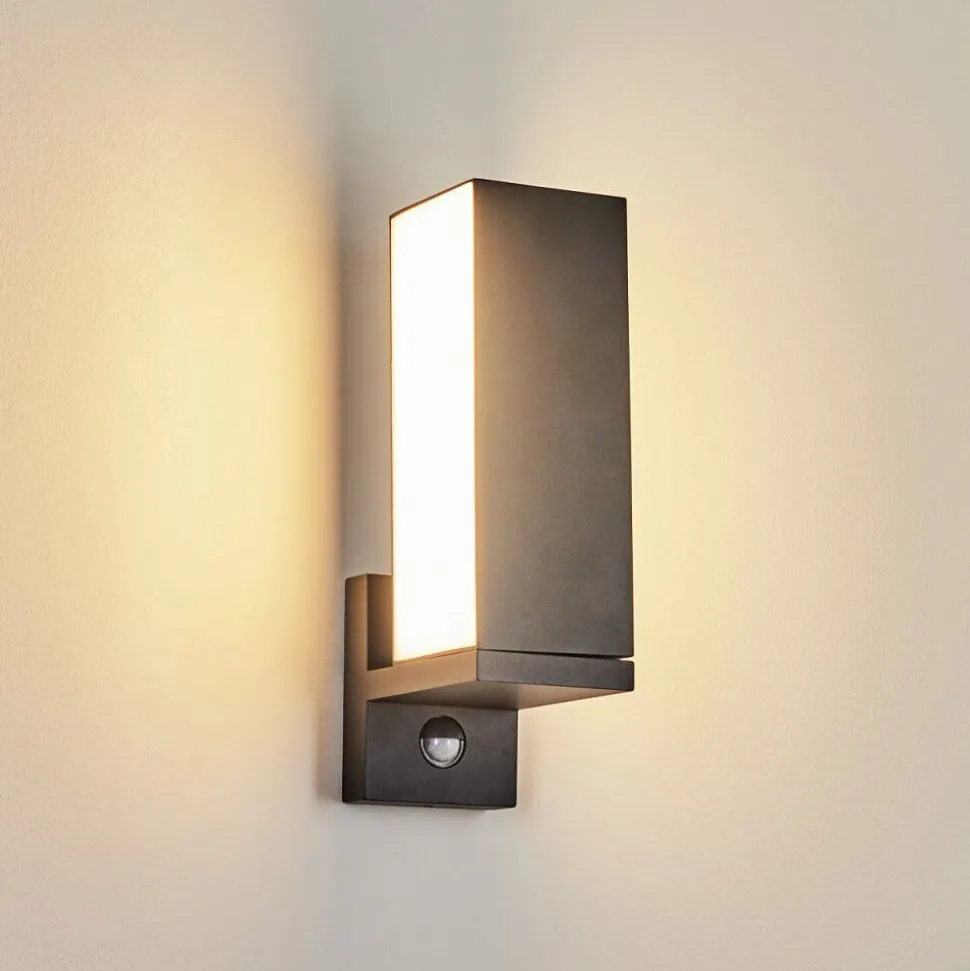 Applique Murale D'Exterieur Swanek Led Anthracite, 1 Lumiere, Detecteur De Mouvement