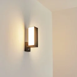 Applique Murale D'Exterieur Swanek Led Anthracite, 1 Lumiere, Detecteur De Mouvement