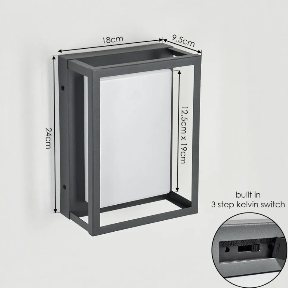 Applique Murale D'Exterieurnonza Led Anthracite, 1 Lumiere