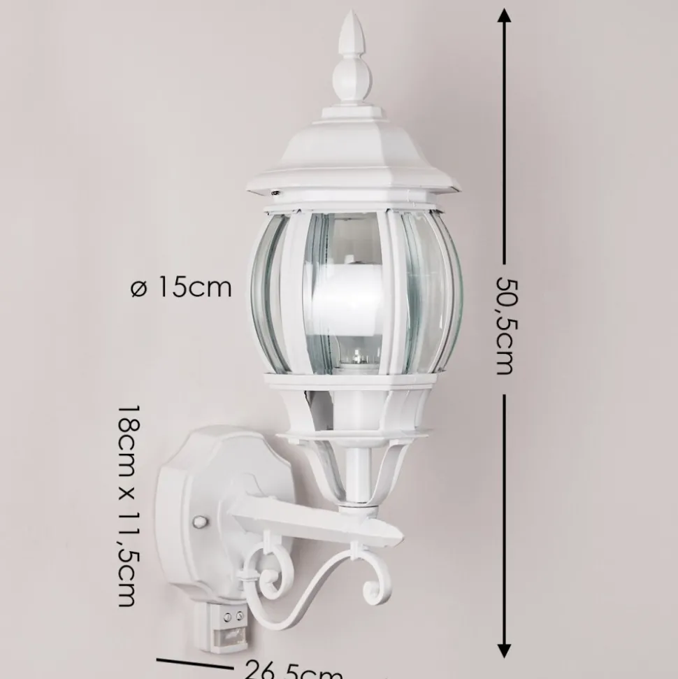 Applique Murale D'Exterieur Lentua Blanc, 1 Lumiere, Detecteur De Mouvement