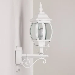 Applique Murale D'Exterieur Lentua Blanc, 1 Lumiere, Detecteur De Mouvement