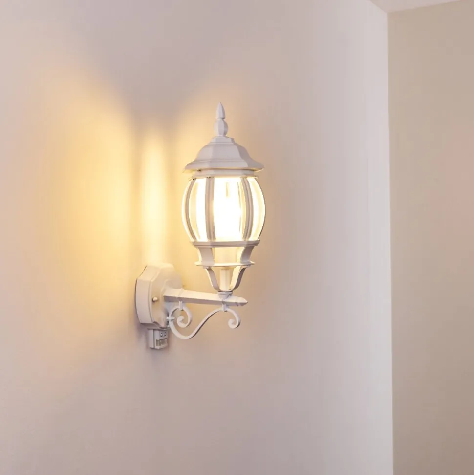 Applique Murale D'Exterieur Lentua Blanc, 1 Lumiere, Detecteur De Mouvement