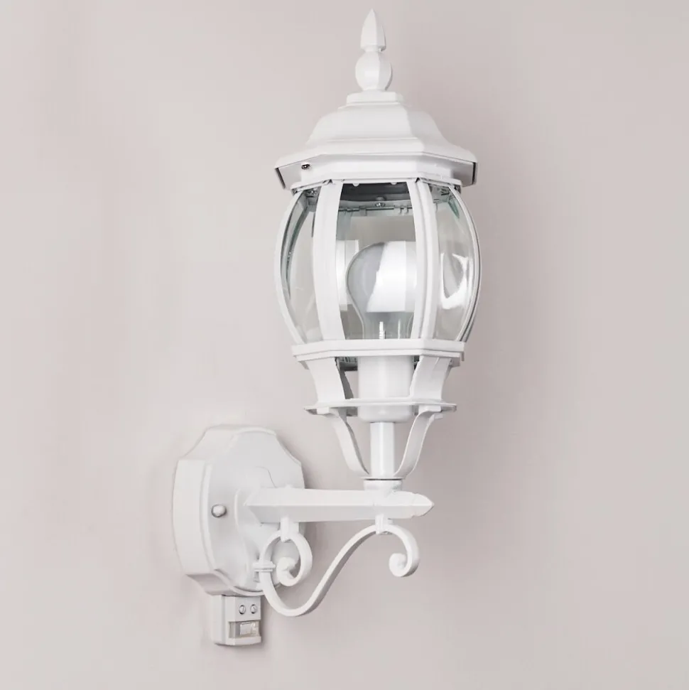 Applique Murale D'Exterieur Lentua Blanc, 1 Lumiere, Detecteur De Mouvement