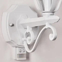 Applique Murale D'Exterieur Lentua Blanc, 1 Lumiere, Detecteur De Mouvement