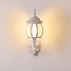 Applique Murale D'Exterieur Lentua Blanc, 1 Lumiere, Detecteur De Mouvement