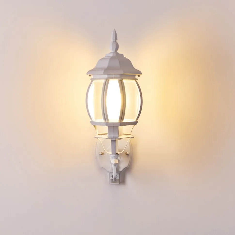 Applique Murale D'Exterieur Lentua Blanc, 1 Lumiere, Detecteur De Mouvement