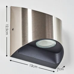Applique Murale D'Exterieur Vano Led Nickel Mat, 2 Lumieres