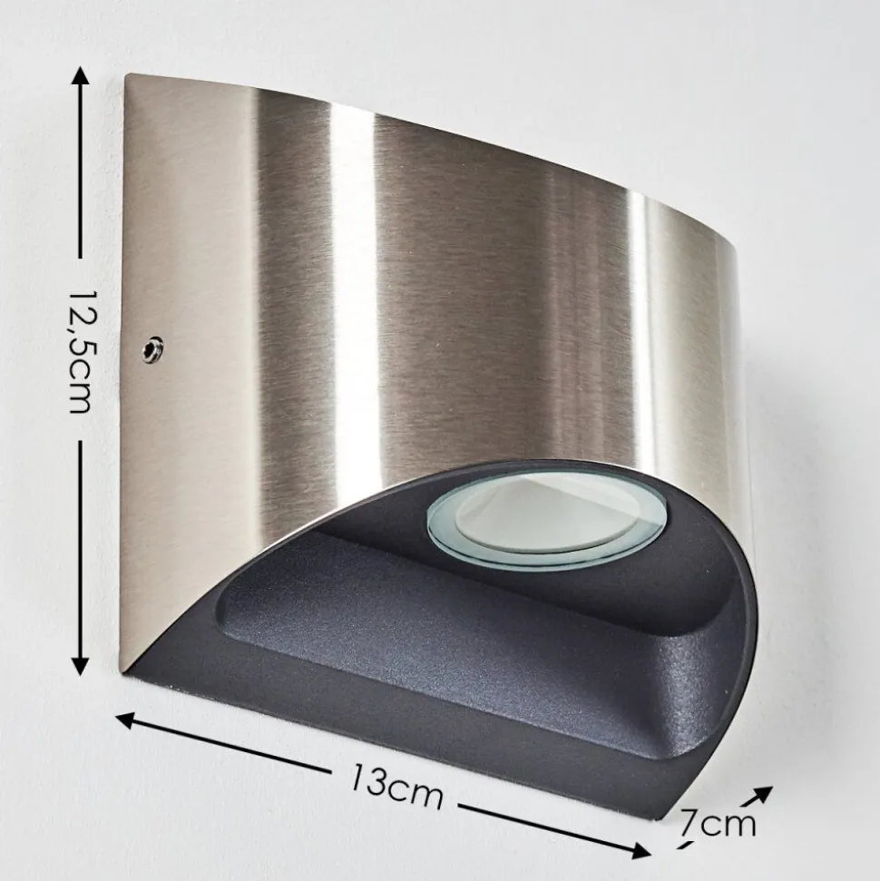 Applique Murale D'Exterieur Vano Led Nickel Mat, 2 Lumieres