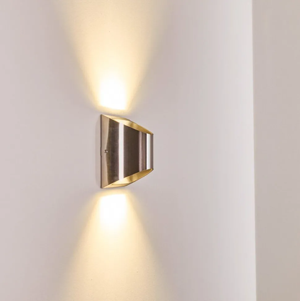Applique Murale D'Exterieur Vano Led Nickel Mat, 2 Lumieres