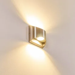 Applique Murale D'Exterieur Vano Led Nickel Mat, 2 Lumieres