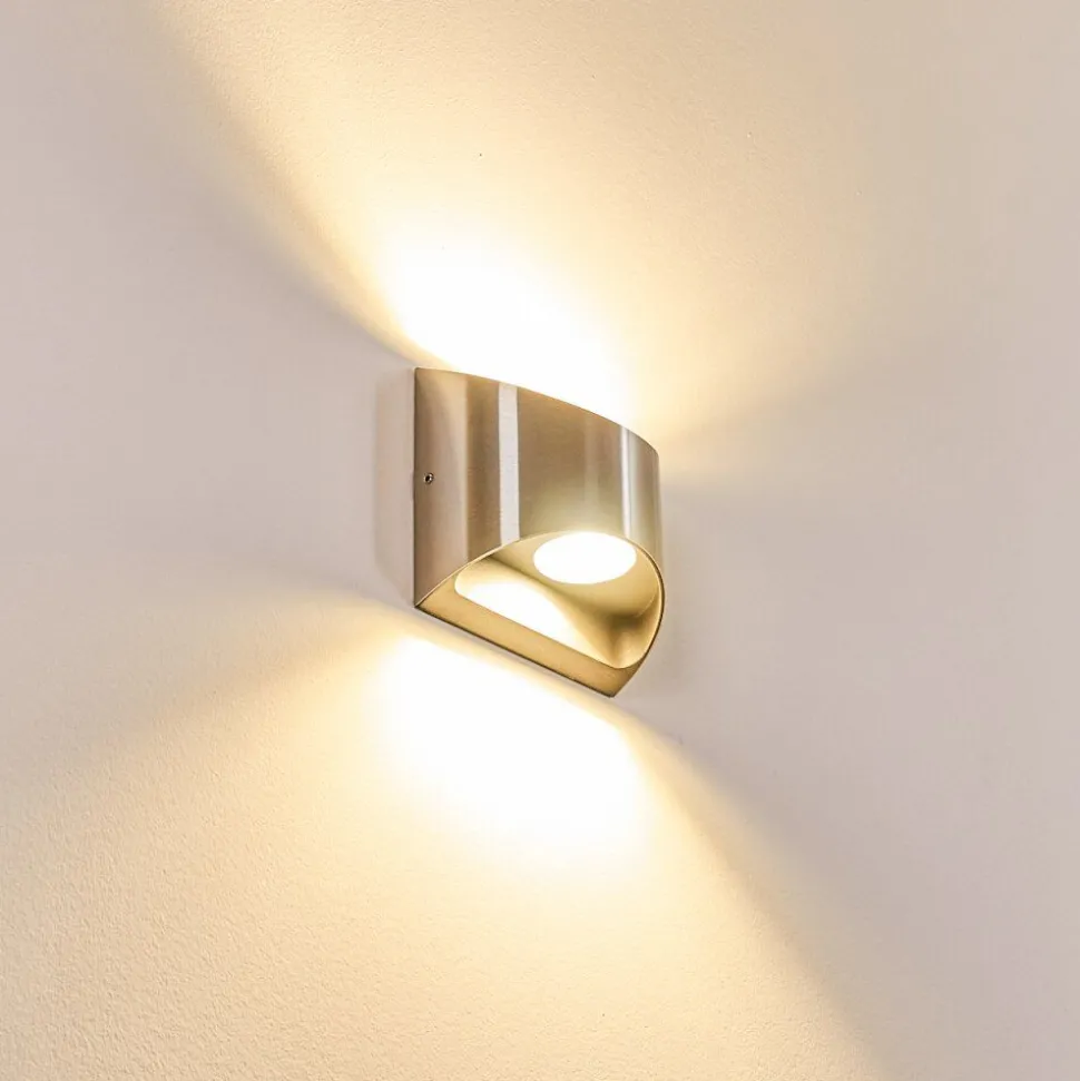 Applique Murale D'Exterieur Vano Led Nickel Mat, 2 Lumieres