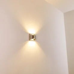 Applique Murale D'Exterieur Vano Led Nickel Mat, 2 Lumieres