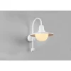 Applique Murale D'Exterieur Trio Norman Blanc, 1 Lumiere, Detecteur De Mouvement