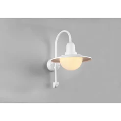 Applique Murale D'Exterieur Trio Norman Blanc, 1 Lumiere, Detecteur De Mouvement