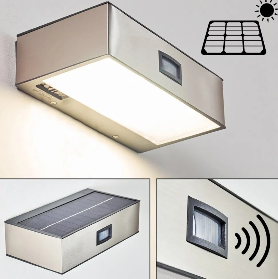 Applique Murale D'Exterieur Led Nickel Mat, 1 Lumiere