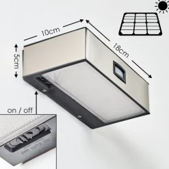 Applique Murale D'Exterieur Led Nickel Mat, 1 Lumiere