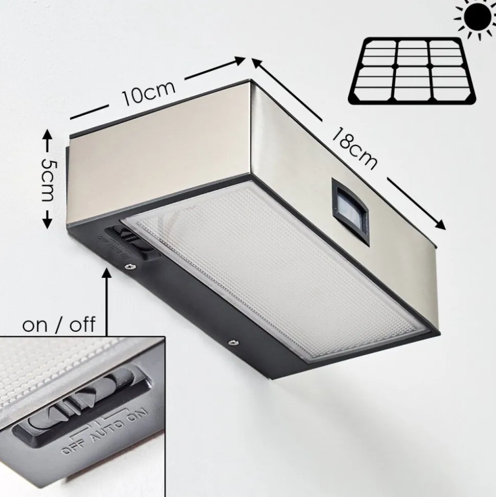 Applique Murale D'Exterieur Led Nickel Mat, 1 Lumiere