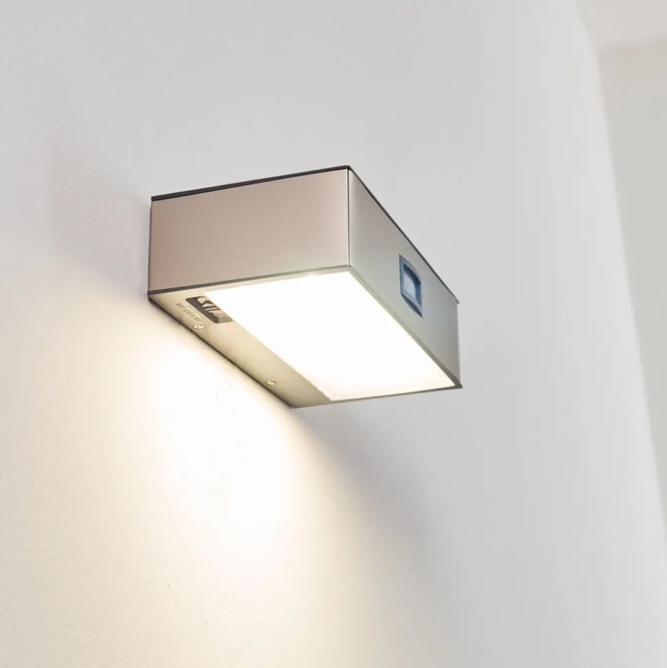 Applique Murale D'Exterieur Led Nickel Mat, 1 Lumiere